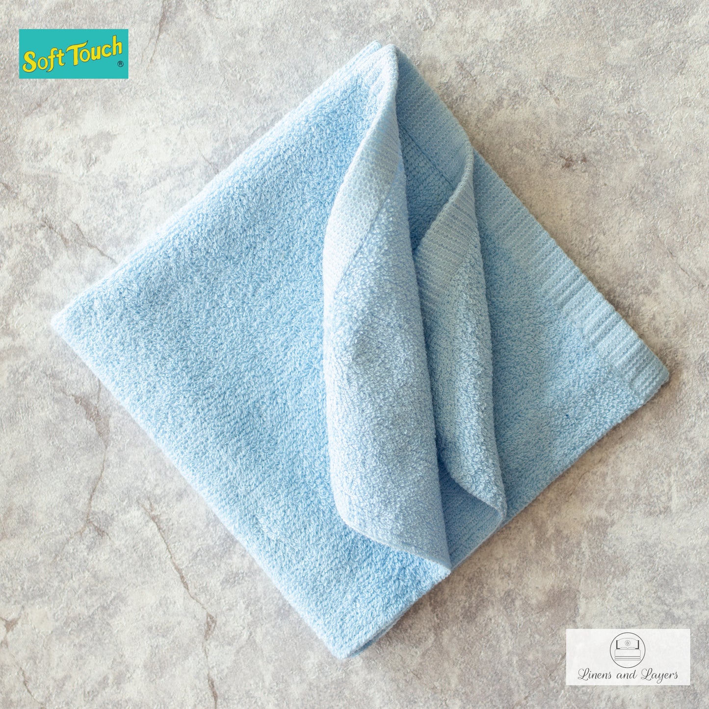Soft Touch Face Towel (370 GSM) - H-1313 Terrycloth - 13x13 inches