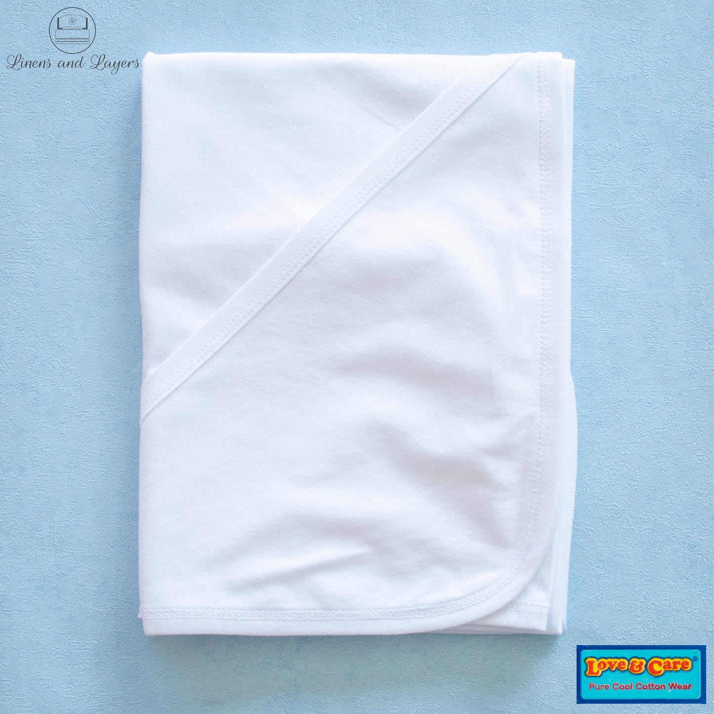 Love & Care - Pure Cotton Hooded Receiving Blanket for Newborn Baby