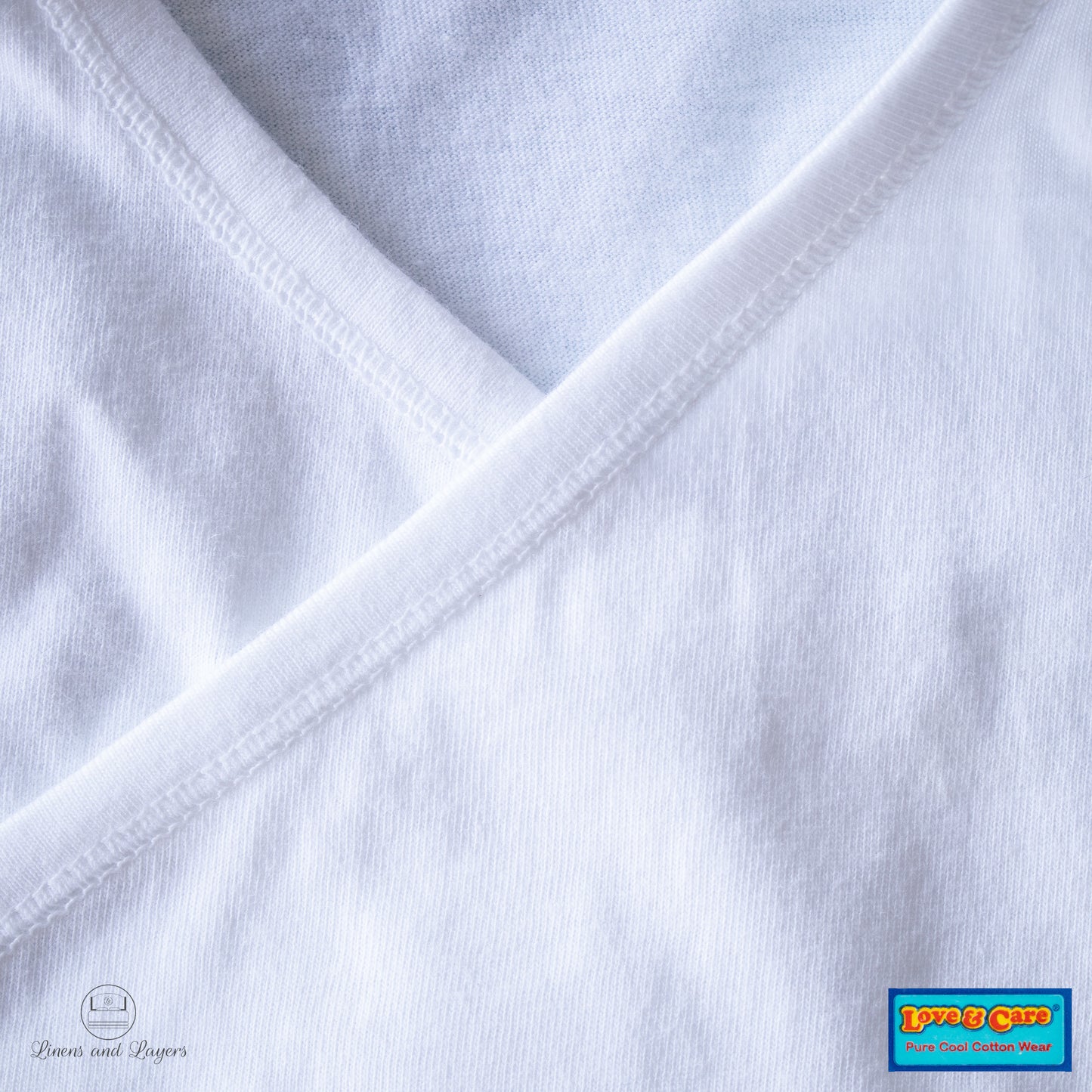 Love & Care - White Pure Cotton Newborn Baby Tie-side Sleeveless