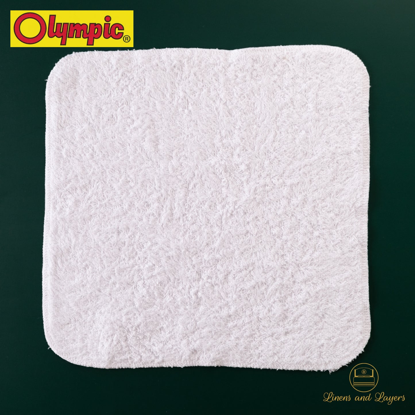 Olympic White Face Towel (430 GSM) - DK-1212 Terrycloth - 12x12 inches