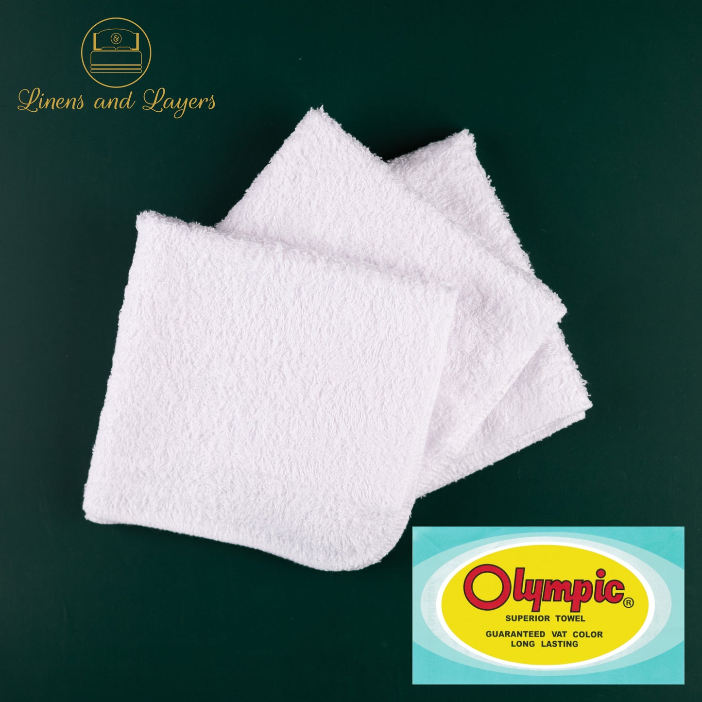 Olympic White Face Towel (448 GSM) - DK-1111 (11x11 inches)