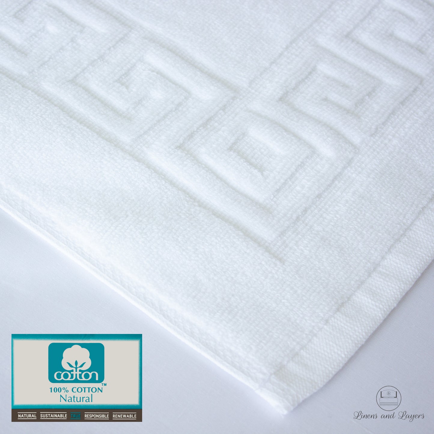 Hotel Quality White Foot Towel / Bath Mat / Floor Towel (775 GSM) - Pure Cotton - 20x30 inches