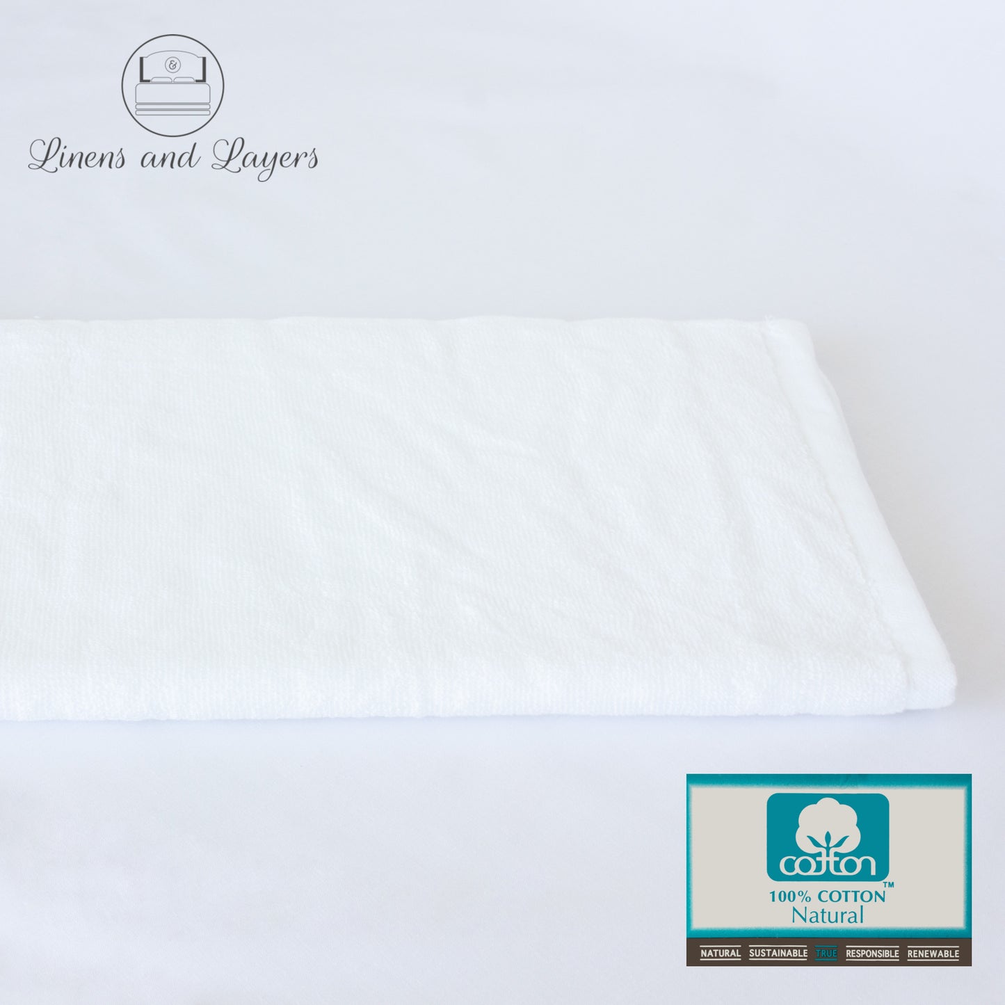 Hotel Quality White Hand Towel (517 GSM) - Pure Cotton Terrycloth - 18x30 inches