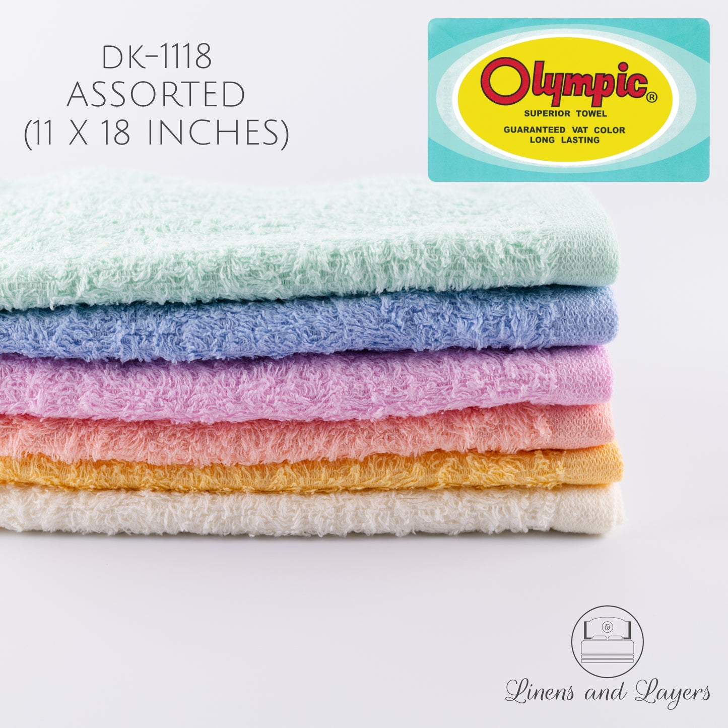 Olympic Mini Hand Towel (391 GSM) - DK-1118 Terrycloth - 11x18 inches