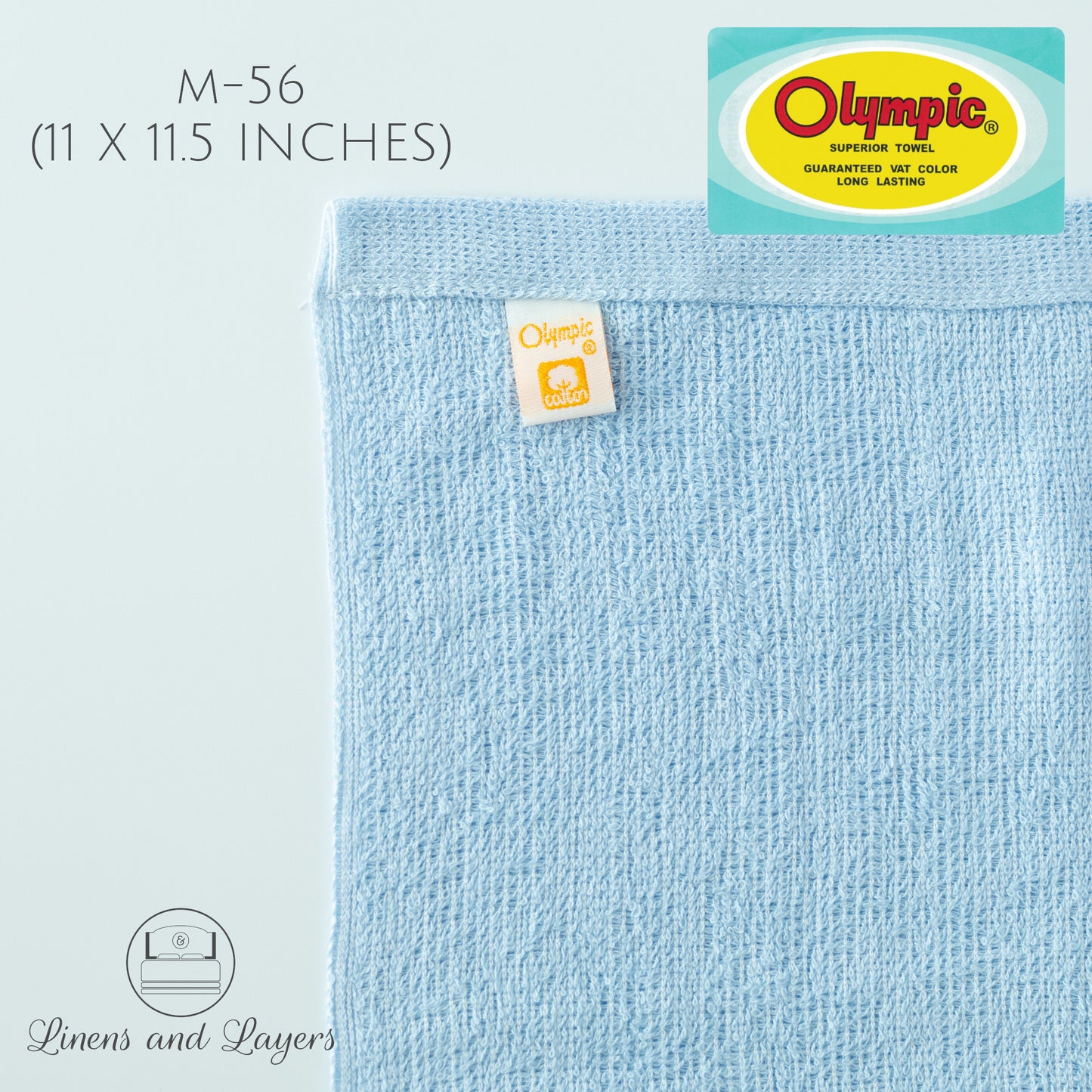 Olympic Face Towel (306 GSM) - M-56 Terrycloth - 11x11.5 inches