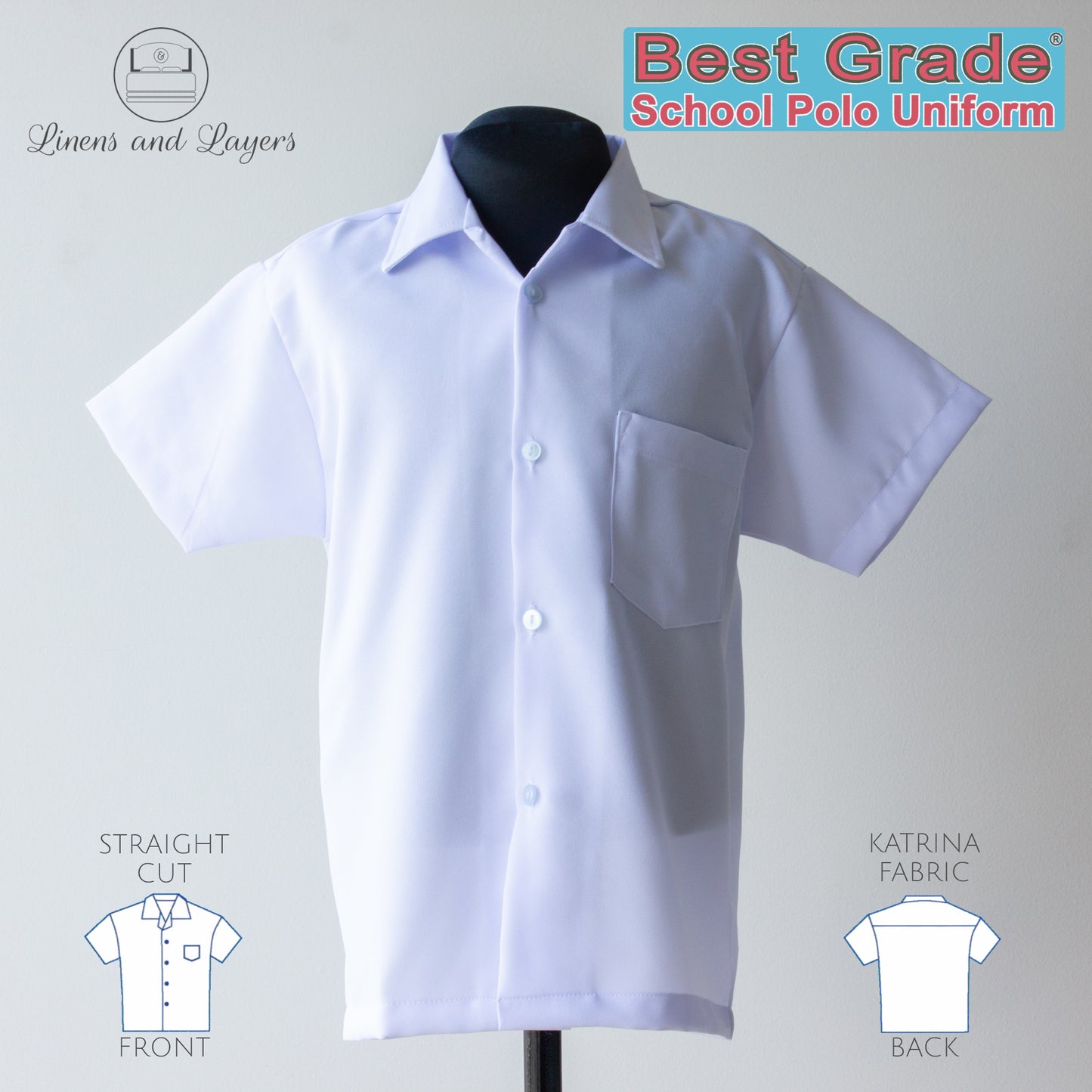 Best Grade Unisex School Polo Uniform - Straight Cut - Katrina