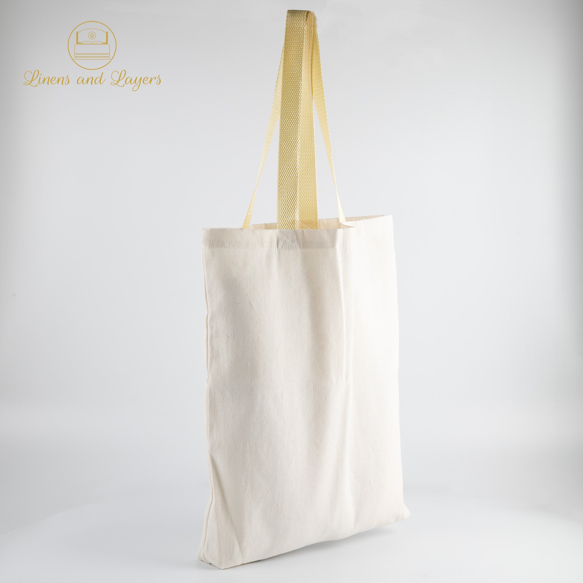 Plain Canvas Tote Bag Shoulder Bag with Base Natural Color