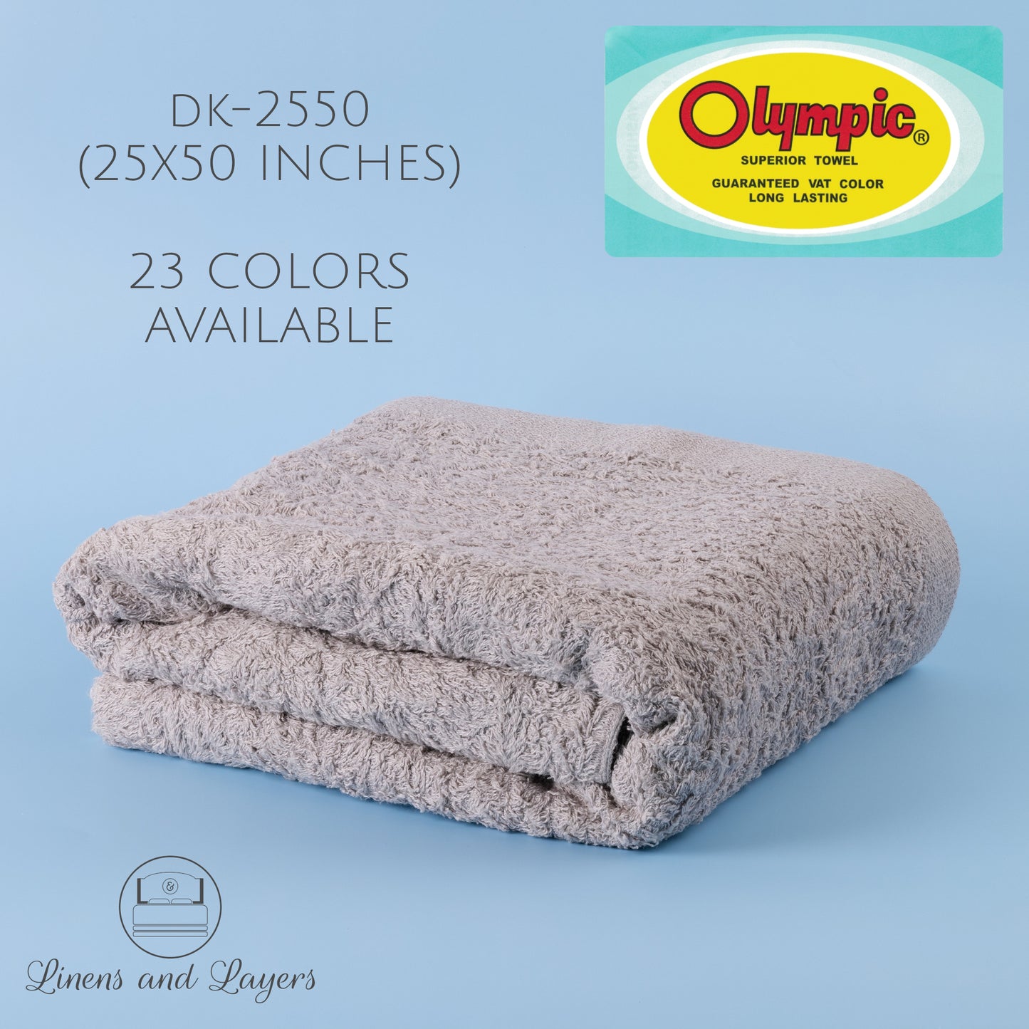 Olympic Bath Towel  (470 GSM) - DK-2550 Terrycloth - 25x50 inches