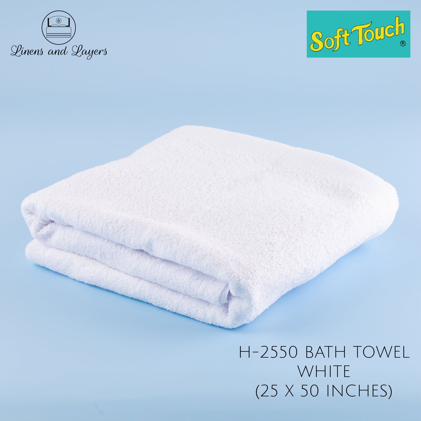 Soft Touch Bath Towel (409 GSM) - H-2550 Terrycloth - 25x50 inches