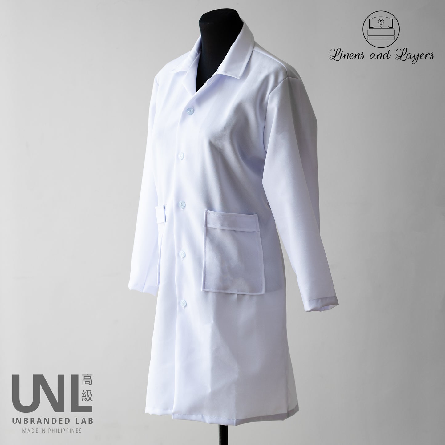 Unbranded Lab White Unisex Lab Coat / Lab Gown / Laboratory Coat for Adult